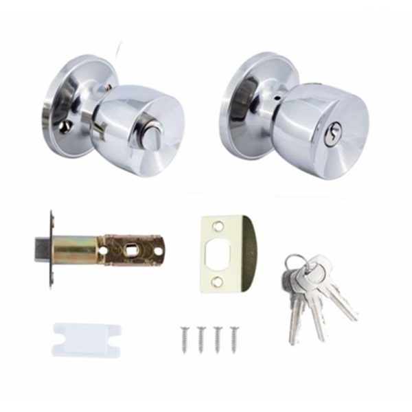 YALE ENTRANCE KNOB SET CHROME