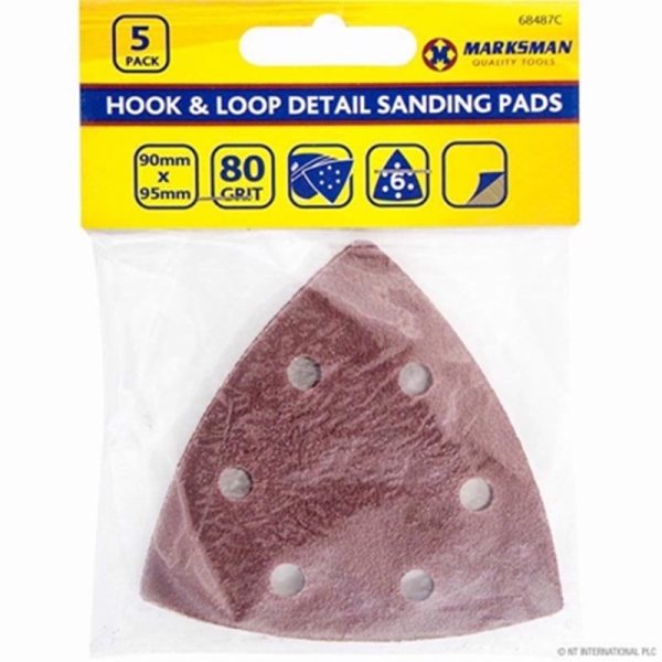 MARKSMAN SANDING PADS 5PC 90X95MM