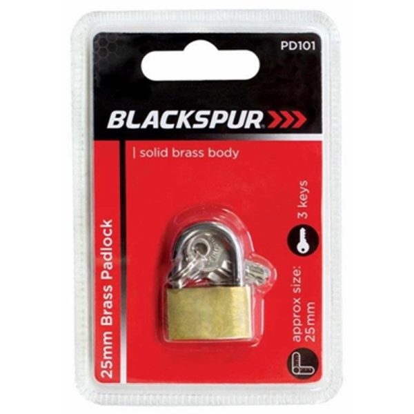 BLACKSPUR 25MM BRASS PADLOCK