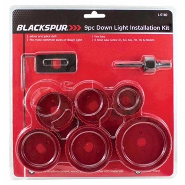 BLACKSPUR 9PCE DOWNLIGHT KIT