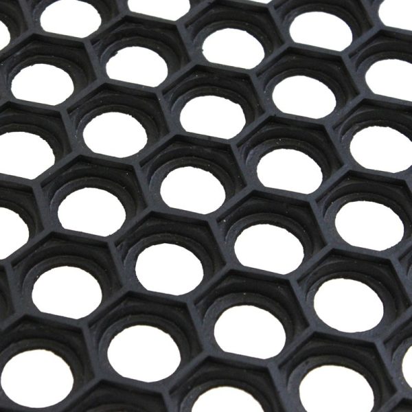 JVL DOORMAT RUBBER HONEYCOMB 40X60CM