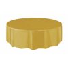 UNIQUE ROUND GOLD TABLE COVER 84IN