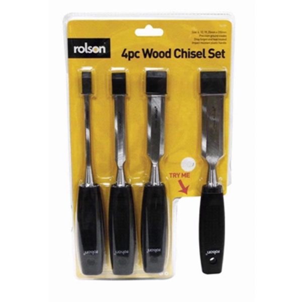 ROLSON WOOD CHISEL SET 4PCE