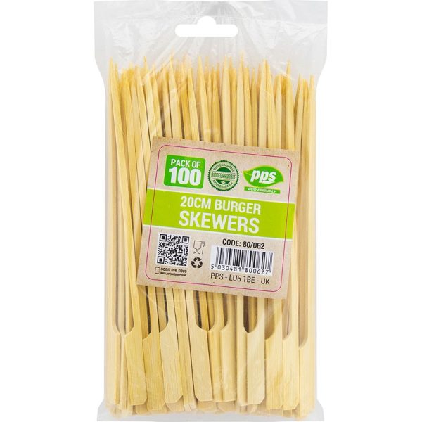 PPS PARTY BURGER SKEWERS 20CM 100 PIECE