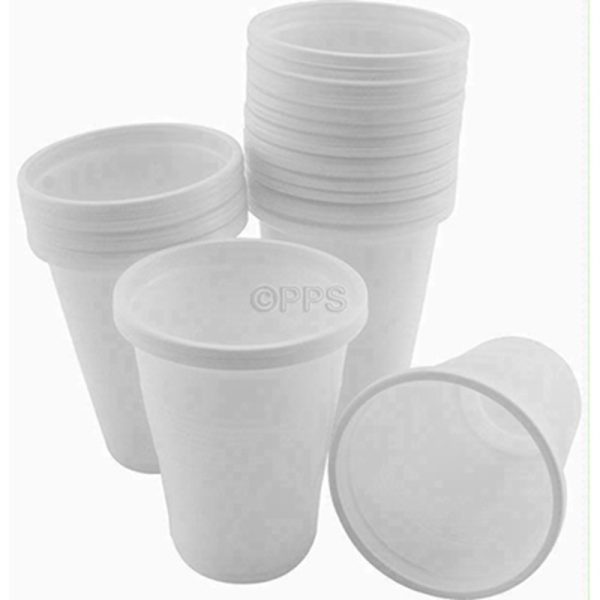 PPS PLASTIC 100 DRINK CUPS WHITE 180ML