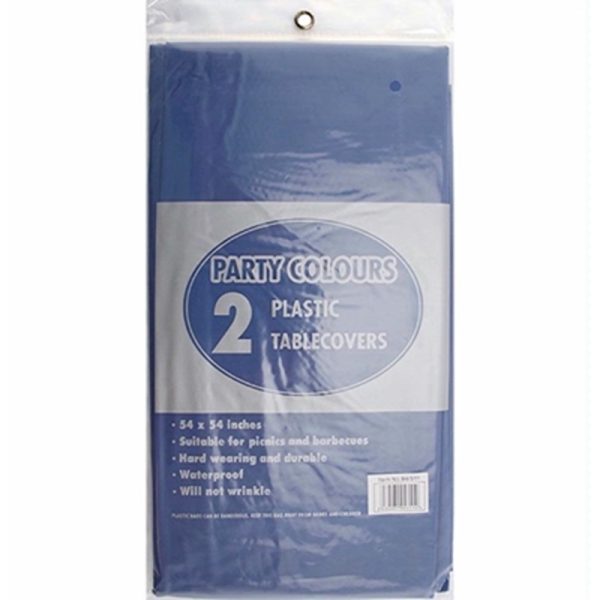 PPS PLASTIC 2 TABLECLOTHS BLUE