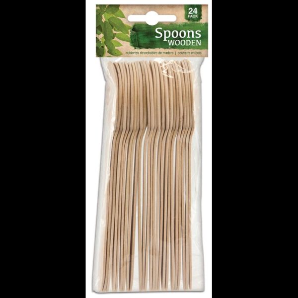 DISPOSABLE WOODEN 24 SPOONS