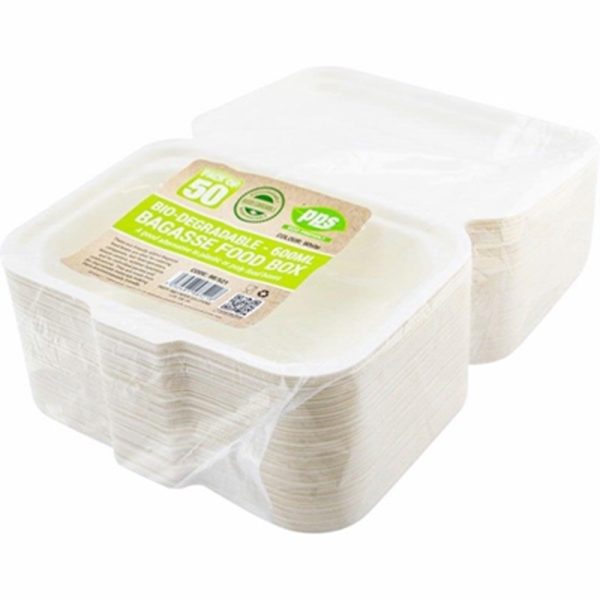 PPS BAGASSE FOOD 50 BOX 600ML