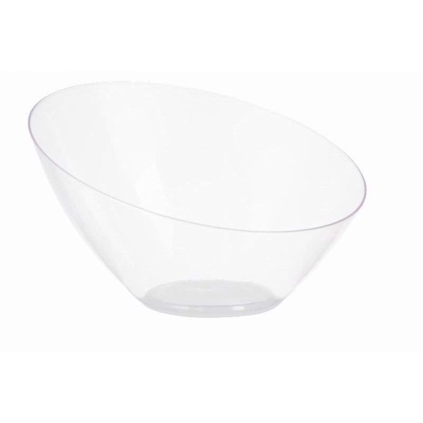 PLASTIC CLEAR SMALL OVAL ANGLED BOWL