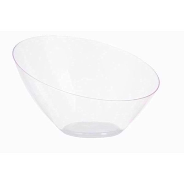 PLASTIC CLEAR MEDIUM OVAL ANGLED BOWL