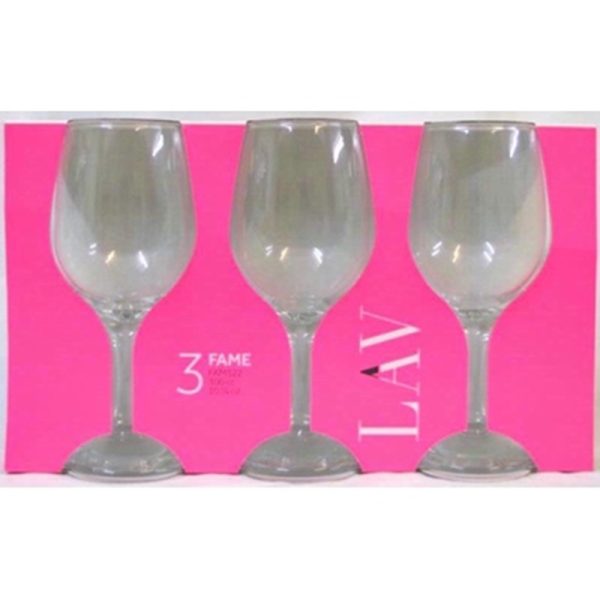 LAV FAME WINE GLASS 30CL PACK OF 3