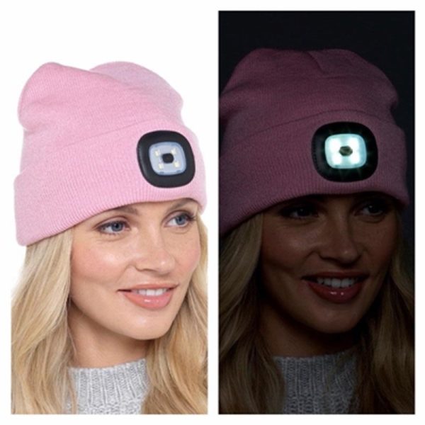 HAT LADIES LED BEANIE PINK