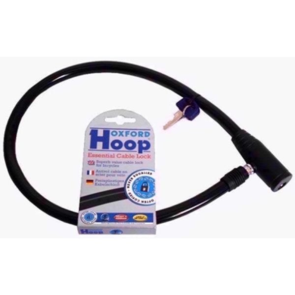 OXFORD LOCK HOOP CABLE 12MMX600MM BLACK