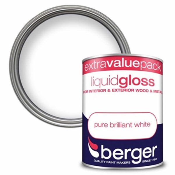 BERGER LIQUID GLOSS WHITE 1.25 LITRE(SPECIAL)