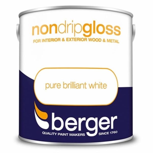 BERGER NON DRIP GLOSS 2.5LITRE