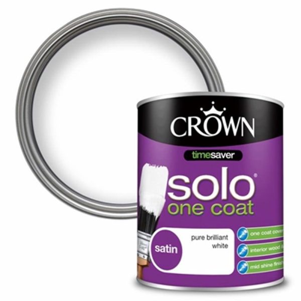 CROWN PAINTS ONECOAT SATIN BRILLIANT WHT750ML