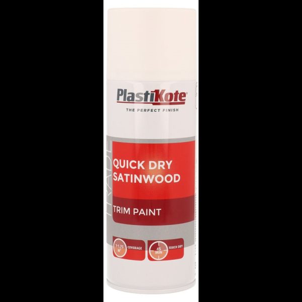 PLASTIKOTE QD SATINWOOD WHITE 400ML