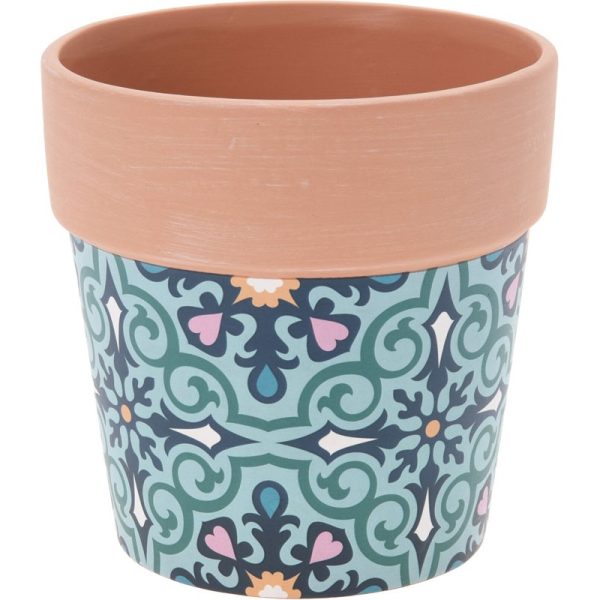 FLOWERPOT TERRACOTTA ASSORTED PATERNS 14CM