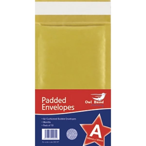 PADDED ENVELOPES SIZE A 100MX165MM PACK OF 10