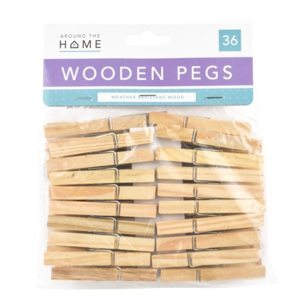 AROUND THE HOME PEGS WOODEN PACK OF 36