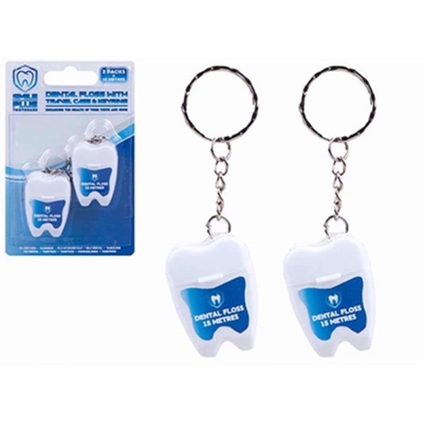 DENTAL FLOSS TOOTH KEYRING