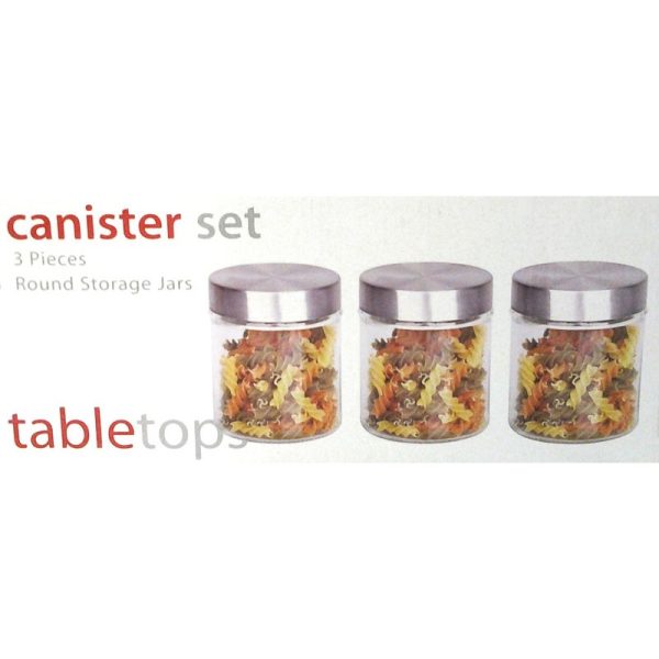 GLASS JAR SET METAL LID 3PC 600ML