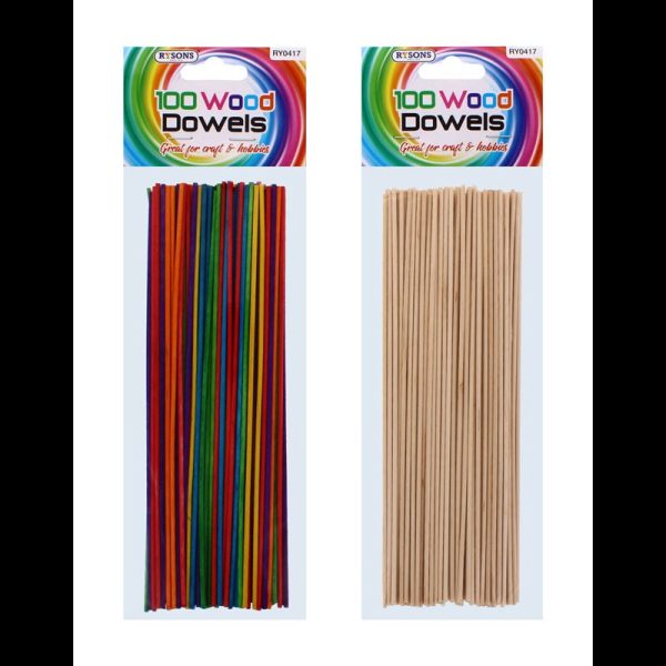 WOODEN DOWELS 100PC