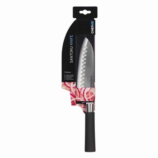 CHEF AID SANTOKU KNIFE SOFT GRIP HANDLE