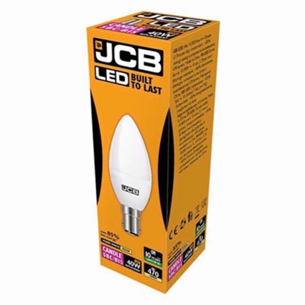 JCB LED BULB WARM WHITE CANDLE SBC 6W/40W