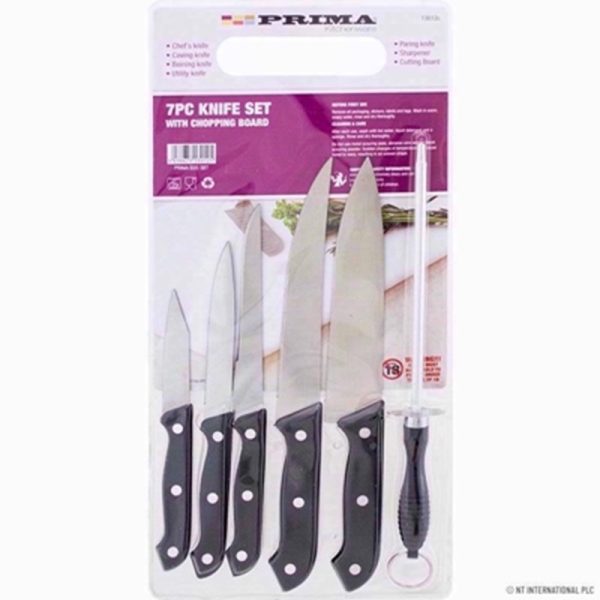 PRIMA 7PC KNIFE & CHOPPING BOARD SET 13080C