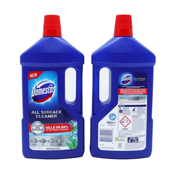 DOMESTOS ALL SURFACE CLEANER OCEAN 1LTR PACK OF 8