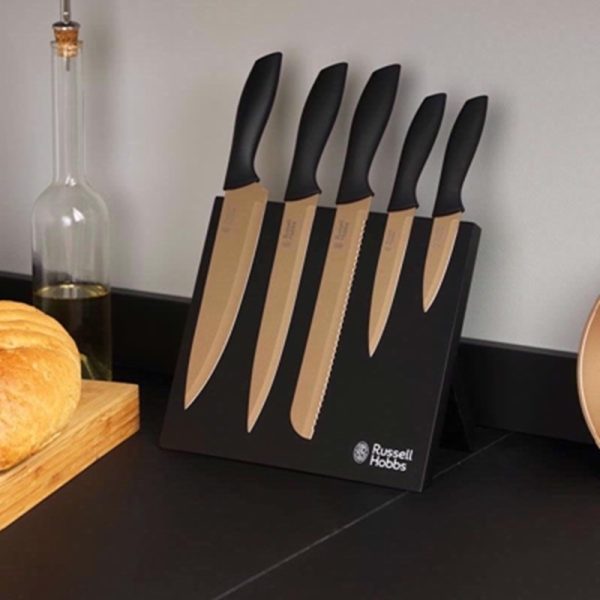 RUSSELL HOBBS KNIFE BLOCK OPULENCE BLK 5PCS