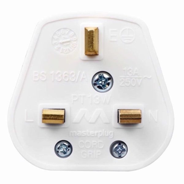 MASTERPLUG WHITE 13A PLUG PACK OF 20