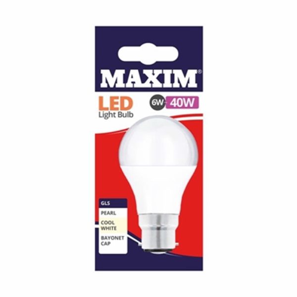 MAXIM LED GLS BC 6W C/W PACK OF 10