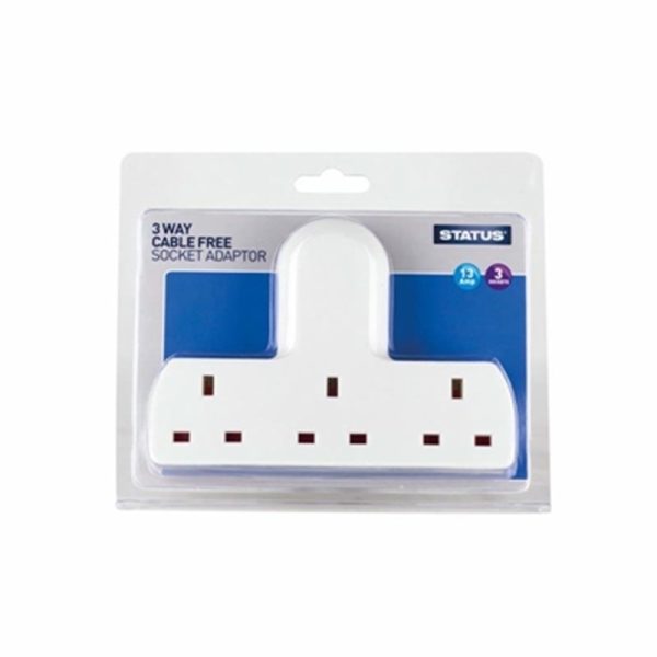 STATUS 3WAY BASIC C/FREE SOCKET WHT PACK OF 1 CLAM