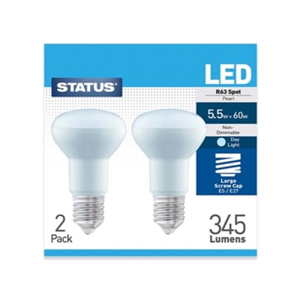 STATUS LED 60W R63 ES REFLECTOR SPOT D/L PACK OF 2