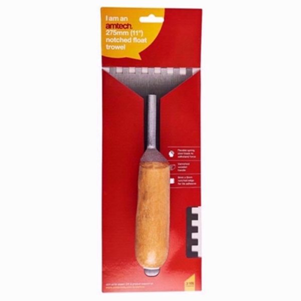 AMTECH TROWEL FLOAT WOODEN HANDLE 11INCH