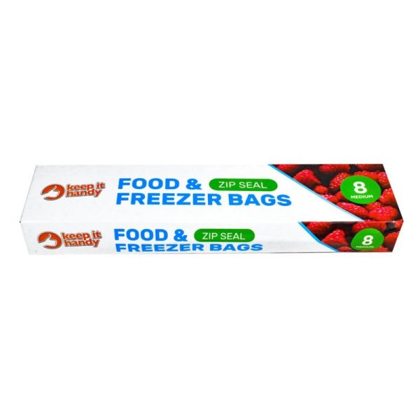 KEEP IT HANDY ZIP SEAL FOOD & FREEZER 8 MEDIUM BAGS