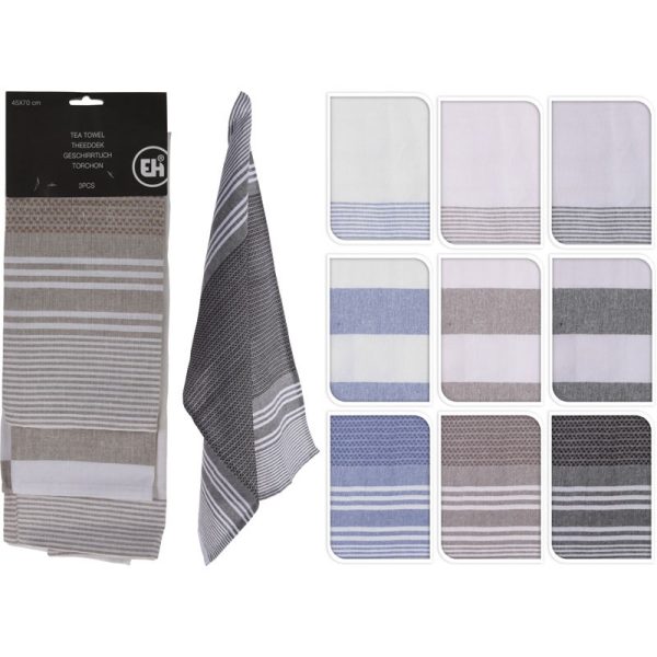 KITCHEN 3 TOWELS 45X70CM ASSORTED