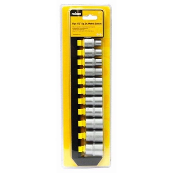 ROLSON SOCKET SET 11PC 1/2 DR SHALLOW