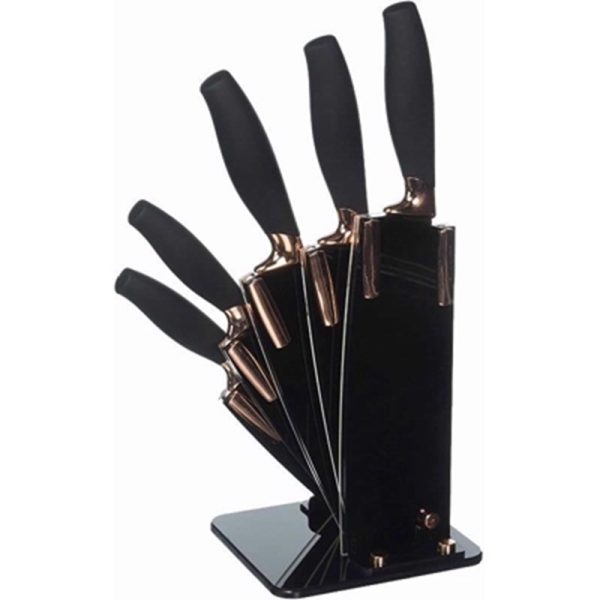 TE BROOKLYN FAN KNIFE BLOCK ROSE GOLD 5PC