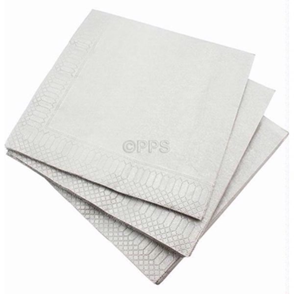 PPS 3PLY 40CM 20 NAPKINS SILVER