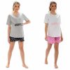 LADIES MATERNITY JERSEY PYJAMA SHORTS SET