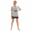 LADIES MATERNITY JERSEY PYJAMA SHORTS SET