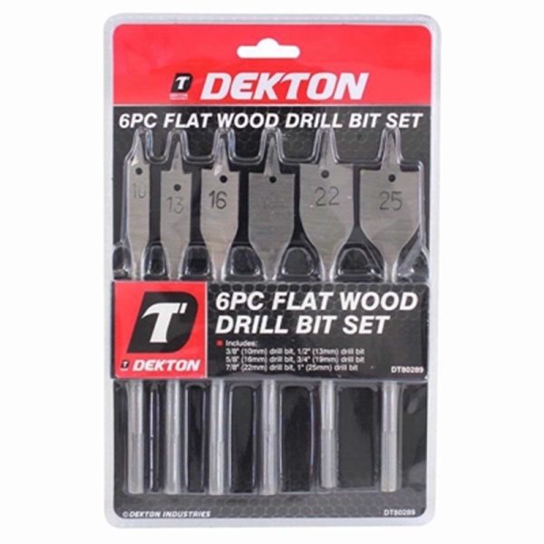 DEKTON DRILL SET FLAT WOOD 6PC