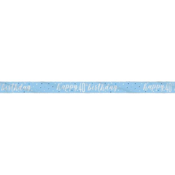 HAPPY 40TH BIRTHDAY BANNER BLUE