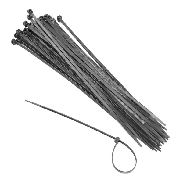 DEKTON BLACK CABLE TIES 40PCS 4.8MMX300MM