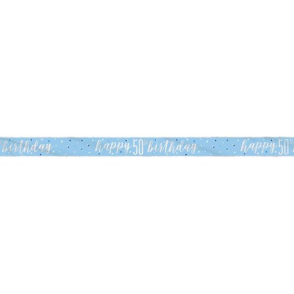 HAPPY 50TH BIRTHDAY BANNER BLUE