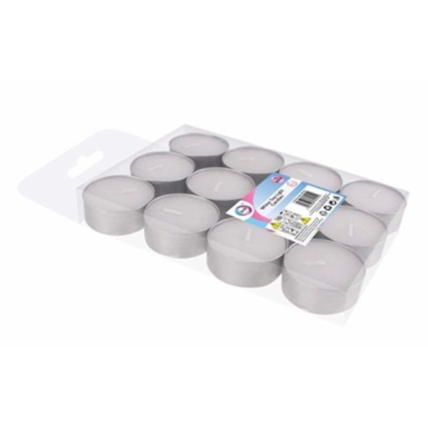 TEALIGHT CANDLE WHITE 12PC