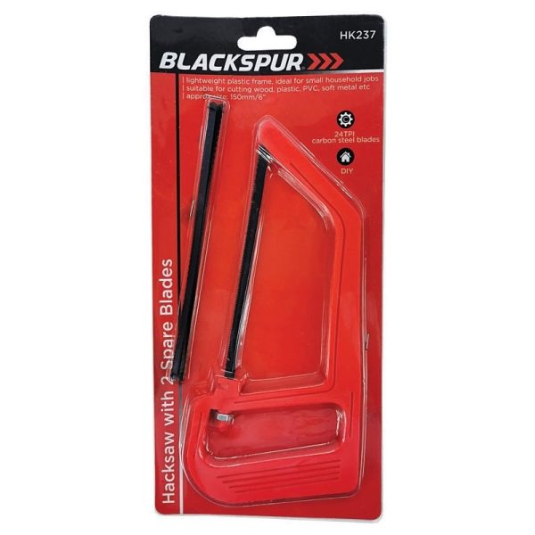 BLACKSPUR HACKSAW WITH TWO SPARE BLADES